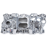Performer Small Block Chevy Intake Manifold Polished for 1987-95 Cast Iron Heads