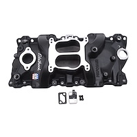Performer Small Block Chevy Intake Manifold Black for 1987-95 Cast Iron Heads