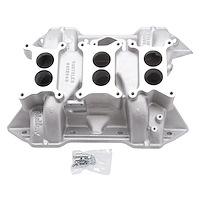 2475 Six-Pack Intake Manifold for Chrysler 413-426-440 Big Block V8, For "RB" (Wedge) Engines with 3x2-brl Carburetors [Satin]