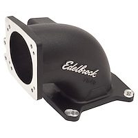 High Flow Intake Elbow for 95mm Throttle Body to 4150 Square-Bore Flange in Black Powder Coated Finish