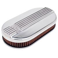 Small Oval Cast Aluminum Air Cleaner Single 4-barrel Carburetor with Polished Finish