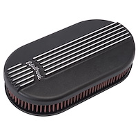 Small Oval Cast Aluminum Air Cleaner Single 4-barrel Carburetor with Black Powder Coated Finish