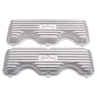 Classic Finned Valve Covers for Chevy W-Series 348/409 with Satin Finish