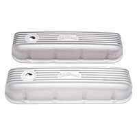 Classic Finned Valve Covers for 1965-Up Big Block Chevy 396-502 with Satin Finish