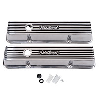 Elite II Aluminum Valve Covers for 1959-1986 Chevrolet 262-400 [Polished and Gloss Black]