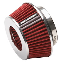 Universal Red Compact Conical Air Filter with 3.70" Overall Length for 3",3.5", and 4" Air Intake Systems