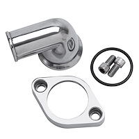 Polished Aluminum 90 Degree Thermostat Housing for Small Block Chevy, Big Block Chevy, Chevy 4.3L V6