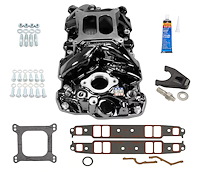 7101-BP Performer RPM Intake Manifold for Small Block Chevy [Black Plasma]