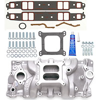 Performer RPM Intake Manifold Kit 1955-86 Small Block Chevy 262-400 Includes: