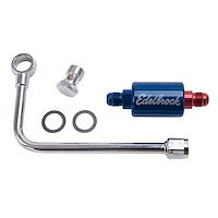 Performer & Thunder Series Carburetor Chrome Fuel Line with Blue 6AN Fuel Filter