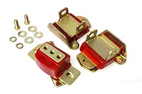 Polyurethane Engine & Transmission Mount Set, Red, Zinc-plated Hardware