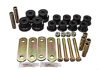 Polyurethane Leaf Spring Shackle Kit, Zinc Hardware, Black