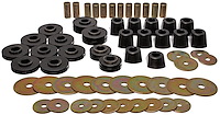 Polyurethane Body and Cab Mount Set, Zinc Hardware, Black