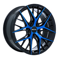 083054 RTX-Series Valkyrie Wheel [Size: 18" x 8"] Gloss Black Machined Blue Finish