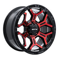 083103 Off-Road Series Goliath Wheel [Size: 17" x 9"] Gloss Black Machined Red Spokes Finish
