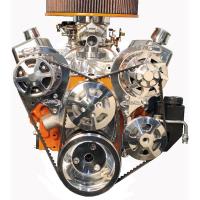 V-Drive Complete Serpentine Pulley Drive System Polished Small Block Chevy