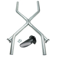 Universal X-Pipe with Cutouts 2.5" diameter