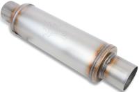 FlowMonster Straight-Through Muffler Round Case Center In/Center Out: 3 in.