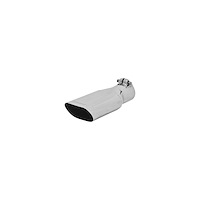 15385 Exhaust Tip; 4.25 x 2.25 in. Oval Polished SS Fits 2.50 in. Tubing - Clamp on