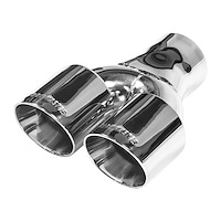 Polished 304S Stainless Steel Dual Exhaust Tip Weld-On 3 in. Inlet/Outlet