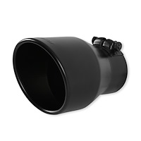 15407B Exhaust Tip; 4.5-in. Black Angle Cut Fits 3.0-in. Tubing, 7.00-in Long - Clamp On