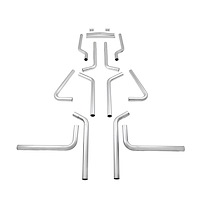 U-Fit Dual Exhaust Pipe Kit Aluminized Steel 2.25" Tubing