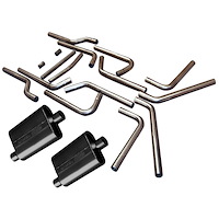 U-Fit Dual Exhaust Pipe Kit Aluminized Steel 2.25" Tubing