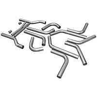 U-Fit Dual Exhaust Pipe Kit Aluminized Steel 2.5" Tubing
