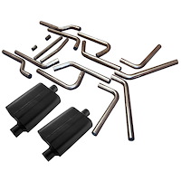 U-Fit Dual Exhaust Pipe Kit Aluminized Steel 2.5" Tubing