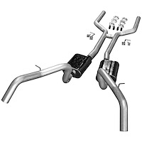 17201 American Thunder Crossmember-Back Exhaust System for 1967-1969 Chevy Camaro, Pontiac Firebird 2WD V8
