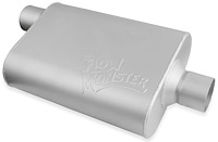FlowMonster 2-Chamber Muffler - Offset In/Center Out: 2.500 in.