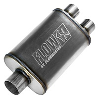 4" x 9" Oval FlowFX Muffler Center In/Dual Out: 3.00"/2.50"