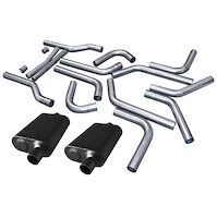 U-Fit Dual Exhaust Pipe Kit 409S Stainless Steel 2.25" Tubing