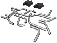 Super 10 Series Delta Flow Mufflers and U-Fit Dual Exhaust Pipe Kit