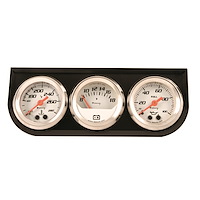 E5100 Water Temperature/Voltmeter/Oil Pressure Gauge Console [1.5 in., 270Deg. Sweep M, 280Deg.F/18V/100Psi, Wt Dial Bk]