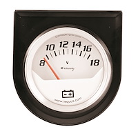 E5268 Voltmeter Gauge Console [2 in., 18V, White Dial, Black Panel, 5000 Series]
