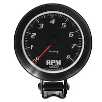 E6068 Tachometer Gauge [3-3/8 in., 8,000 RPM, Black Dial Black Case, 6000 Series]