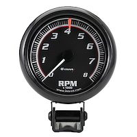 E6086 Tachometer Gauge [2 1/2 in., 8,000 RPM, Black Dial Black Case, 6000 Series]