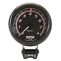 E6088 Tachometer Gauge [3-3/8 in., 8,000 RPM, Black Dial Black Case, 6000 Series]
