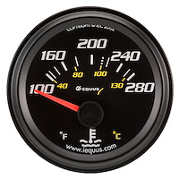 E6262 Water Temperature Gauge Console [2 in. 100-280Deg.F, 90Deg. Sweep Electric, Black, 6000 Series]