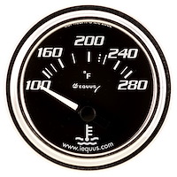 E7262 Water Temp Gauge [2 in., 100-280 F, 90 Degree Sweep, Electric, Chrome 7000 Series]