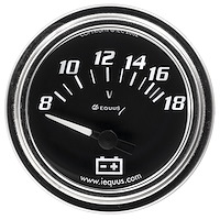 E7268 Voltmeter Gauge [2 in., 8-18V, 90 Degree Sweep, Electric, Chrome, 7000 Series]