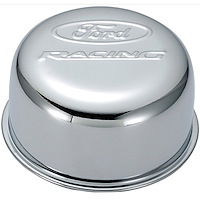 Chrome Twist-On Valve Cover Air Breather Cap with Ford RACING Emblem