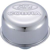 Chrome Push-In Valve Cover Air Breather Cap with Ford COBRA Emblem