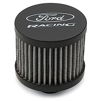 Chrome Push-In Valve Cover Breather Filter with Ford RACING Emblem