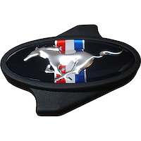 Air Cleaner Wing Nut with Mustang Pony Logo in Black Crinkle Finish