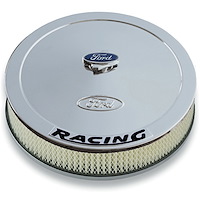 13" Ford Racing Stamped Steel Air Cleaner Kit in Chrome Finish