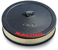 13" Ford Racing Stamped Steel Air Cleaner Kit in Black Crinkle Finish