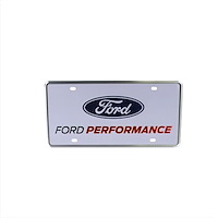 Aluminum License Plate with Ford Performance Logo [White, Anodized]