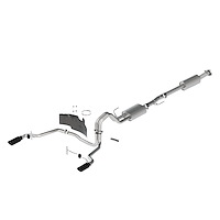 Cat-Back Sport Exhaust System Fits Select Ford F-150 2.7L, 3.5L, 5.0L Trucks w/145, 157 in. WB [Black Chrome Tips]